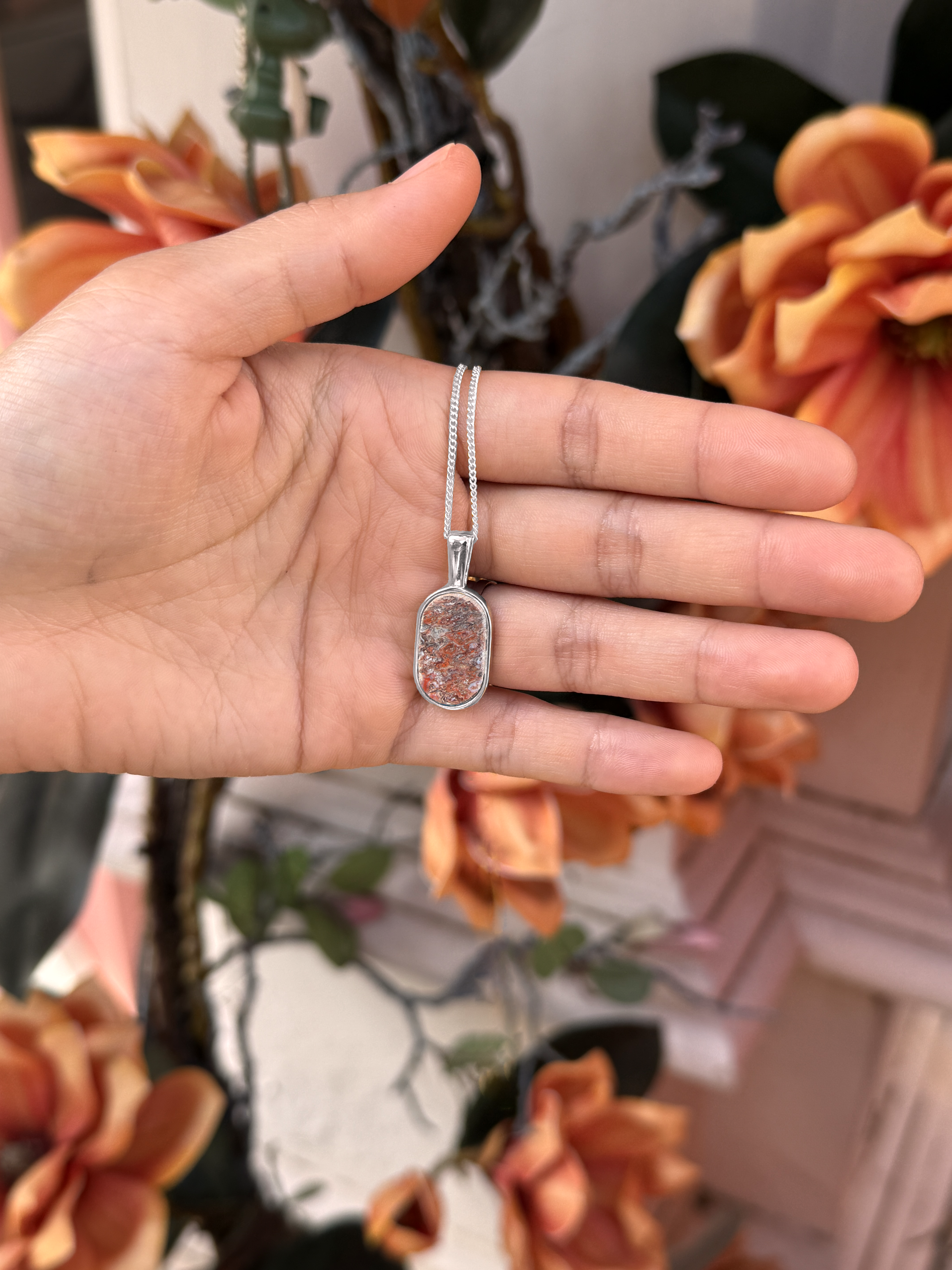 Dinosaur Bone Oval Pendant