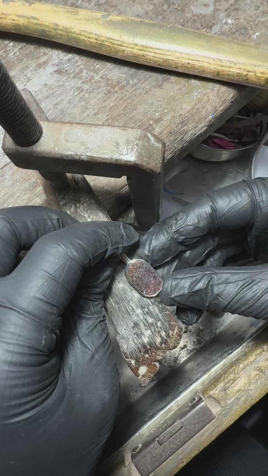 Dinosaur Bone Oval Pendant